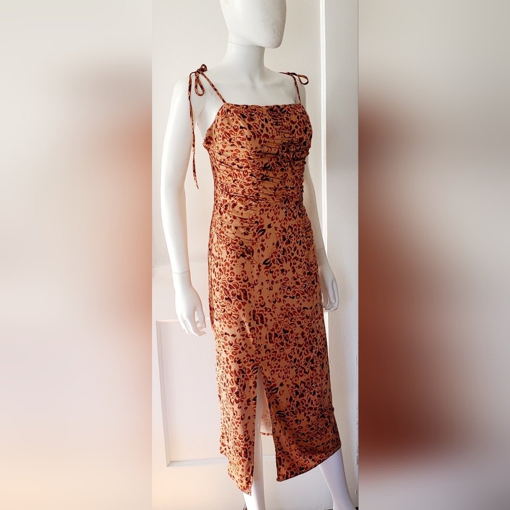 Free People Print Spaghetti Strap Midi Dress M